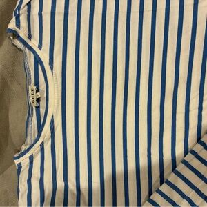 KULE Blue and White Striped long sleeve Tee.
